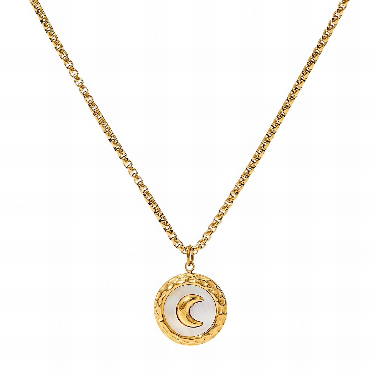 Crescent on Enamel necklace