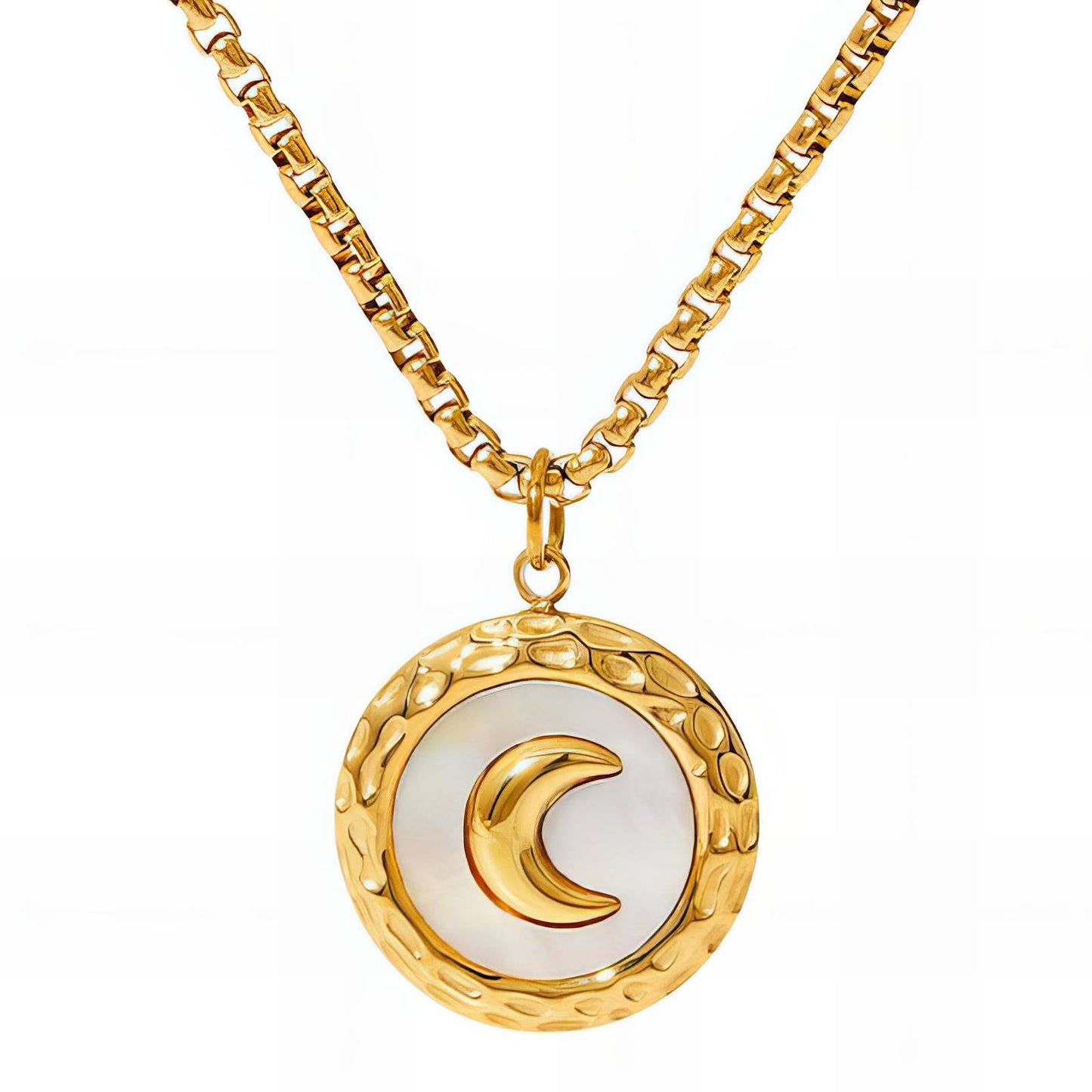Crescent on Enamel necklace