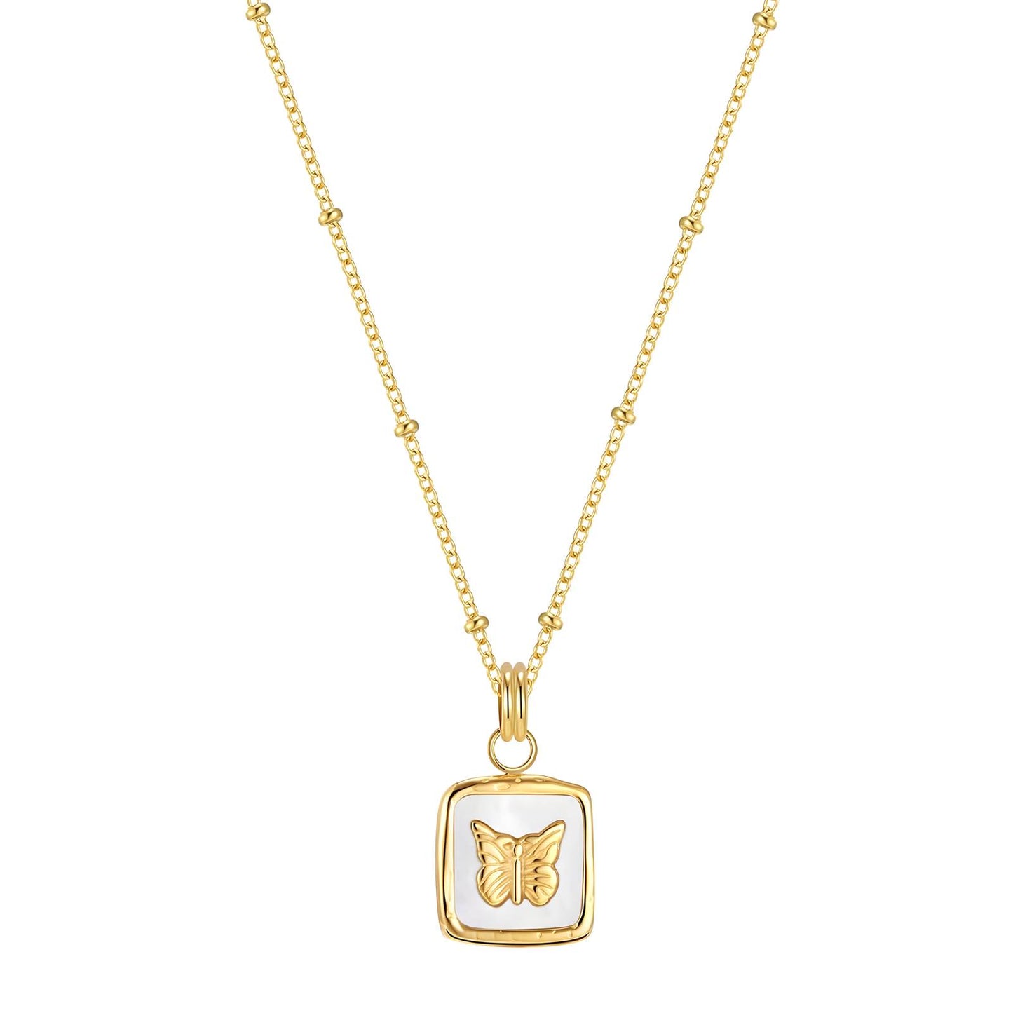 Butterfly on Enemal Necklace