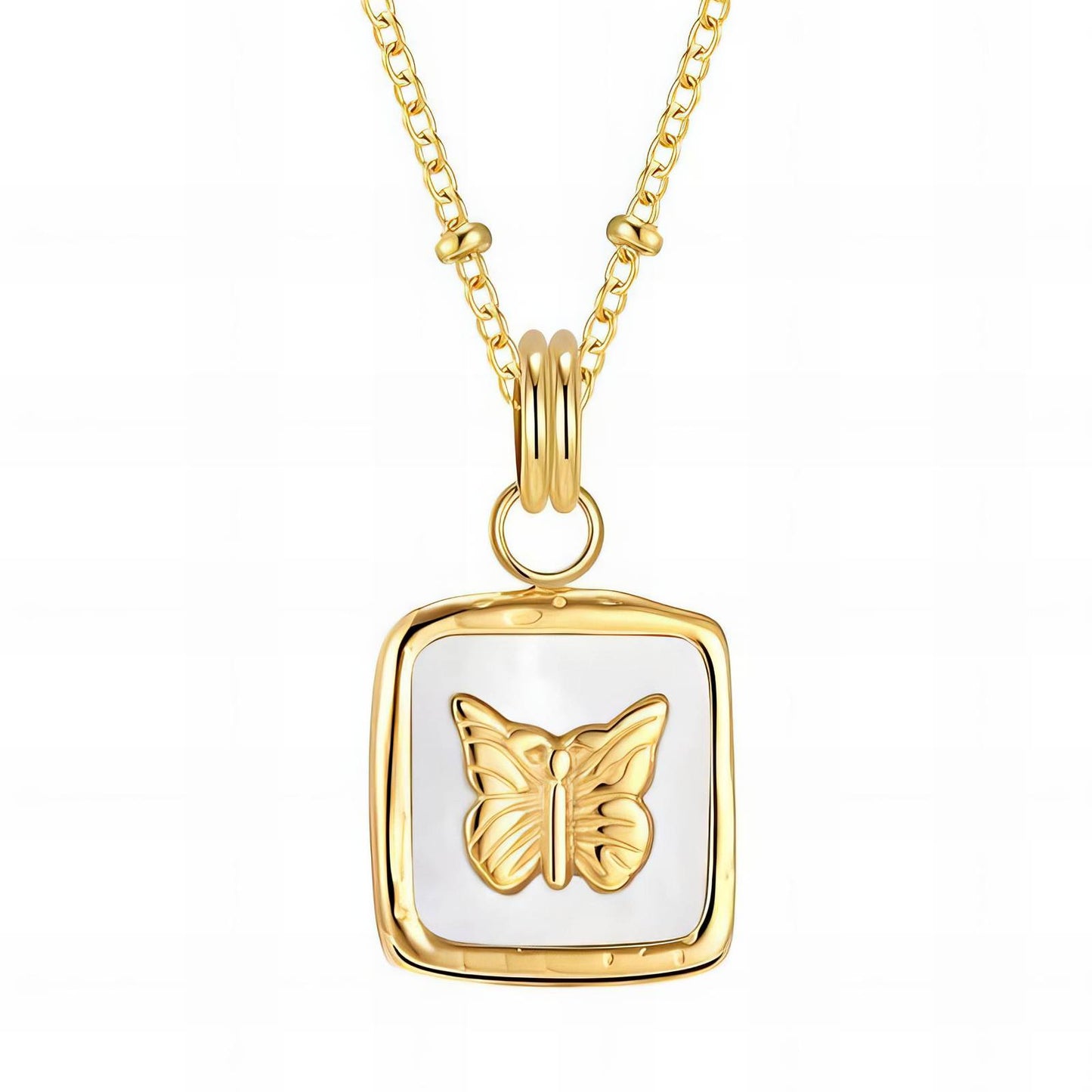 Butterfly on Enemal Necklace