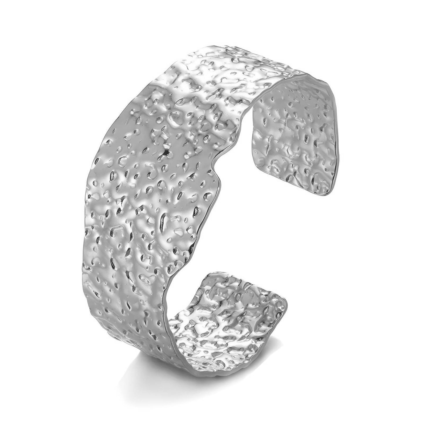 Silver Hammered Cuff