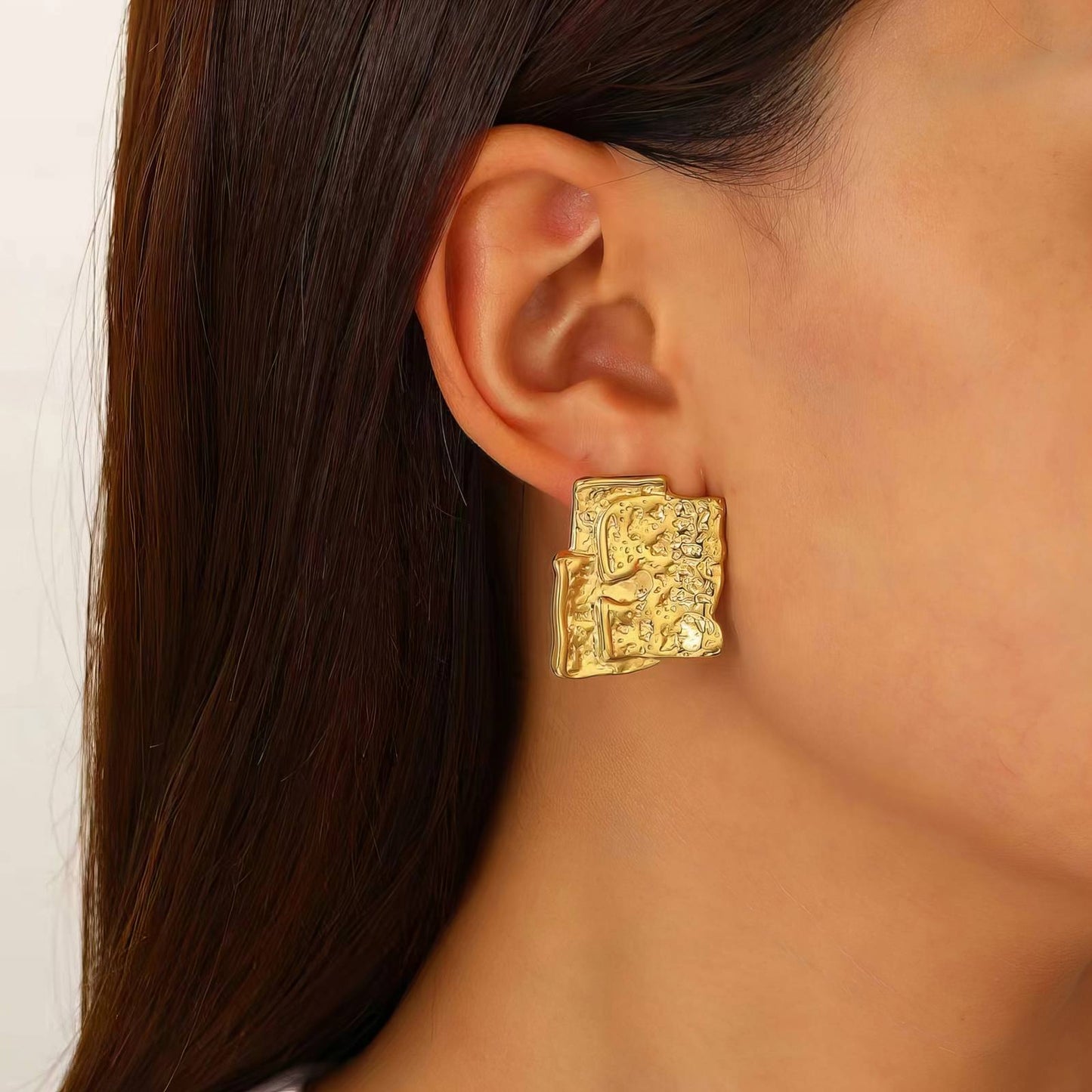 Flat Hammered Earrings