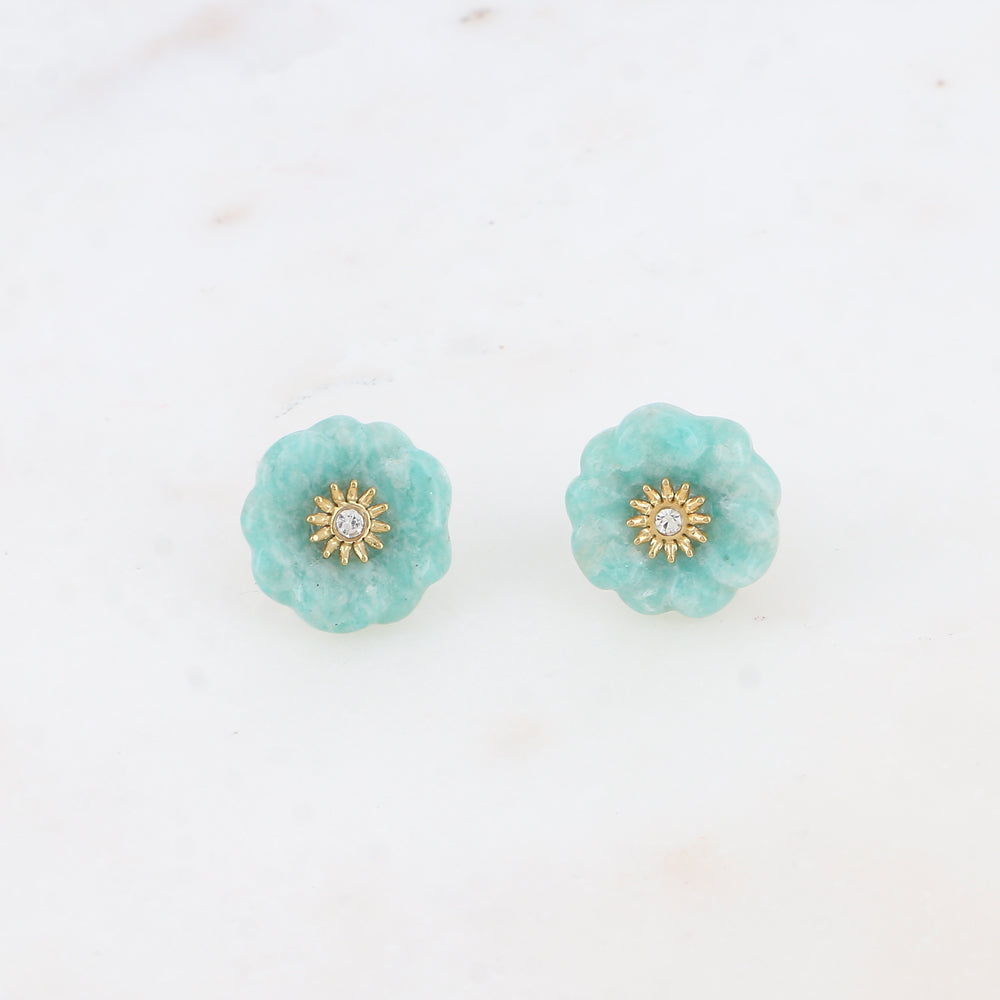 Stone Flower Stud