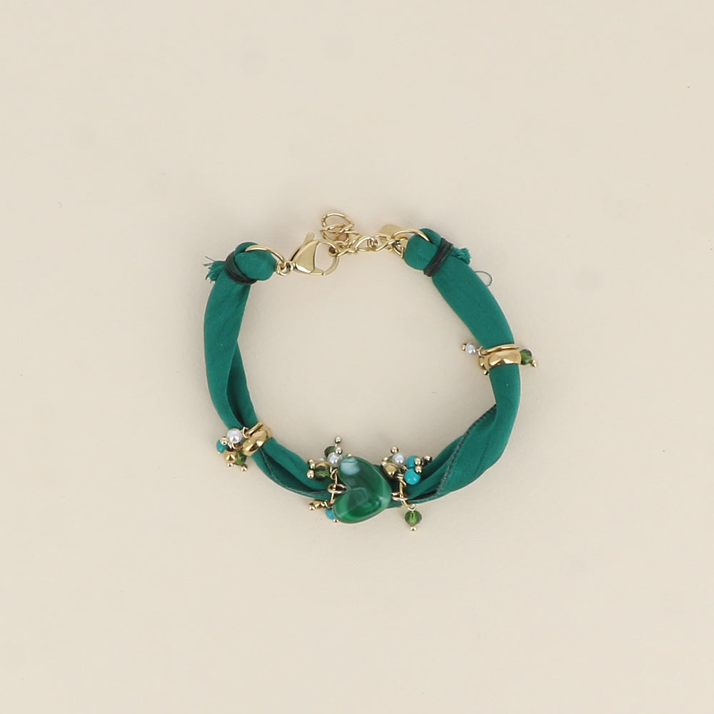 Fabric heart bracelet