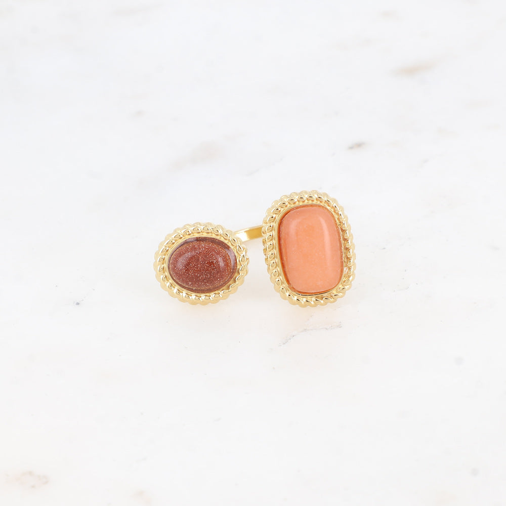 Large Double Stone Ring