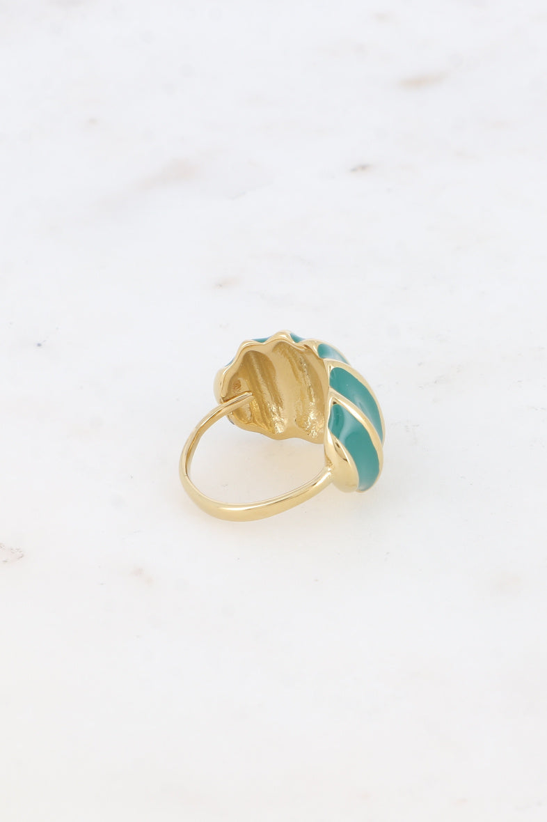 Shell Effect Enamel Ring