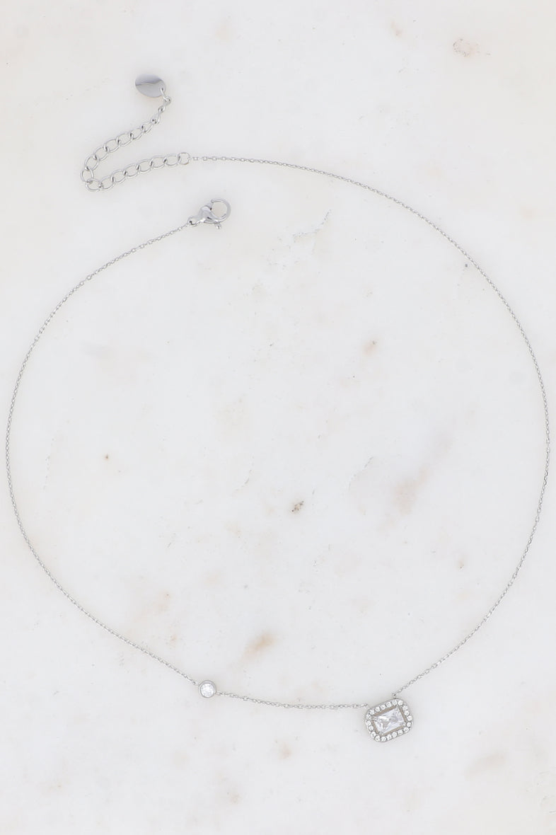 Large Rectangular Crystal Necklace