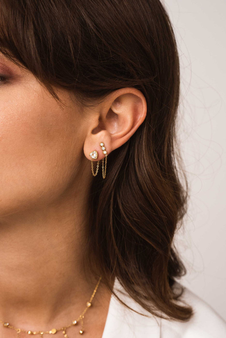 Mizan Single Chain Earring