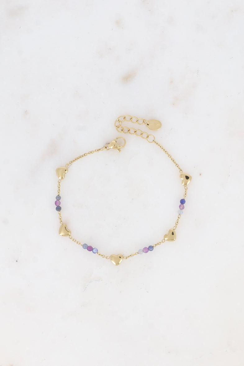 Heart Tassels and Stones Bracelet