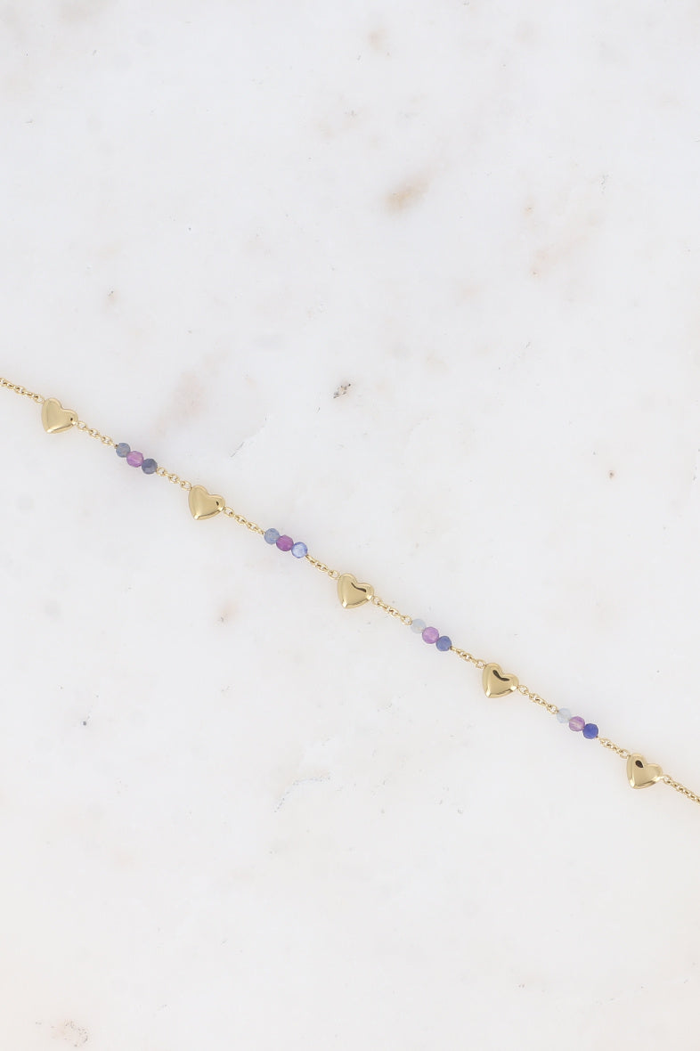 Heart Tassels and Stones Bracelet