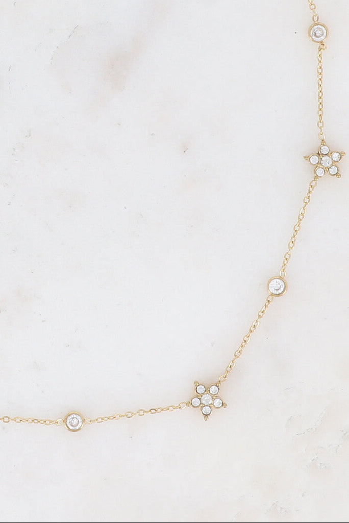 Zirconium Flower Necklace