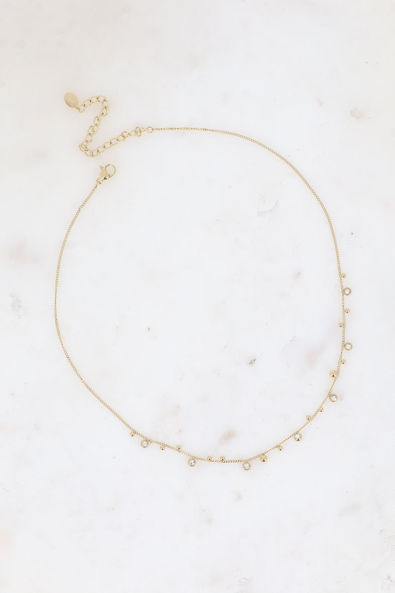 Balls And Cut Crystals Necklace
