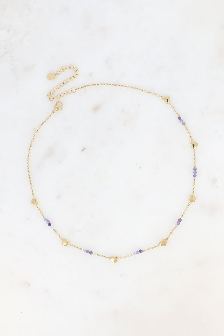 Heart Tassels and Stones Necklace