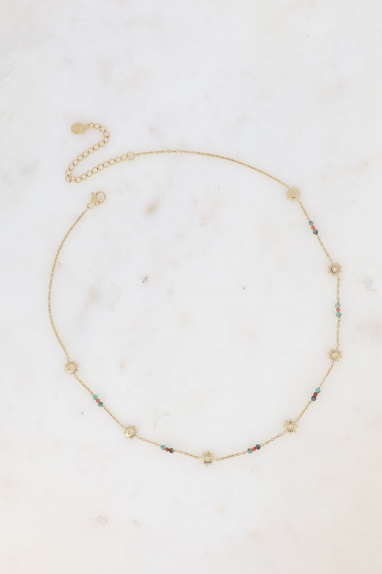 Sun Tassels and Beads Necklace