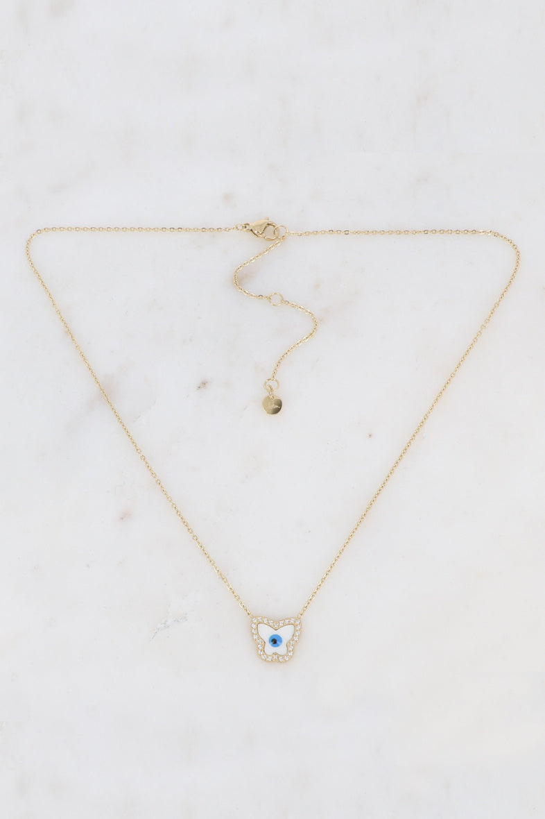 Butterfly Enamel Eye Necklace