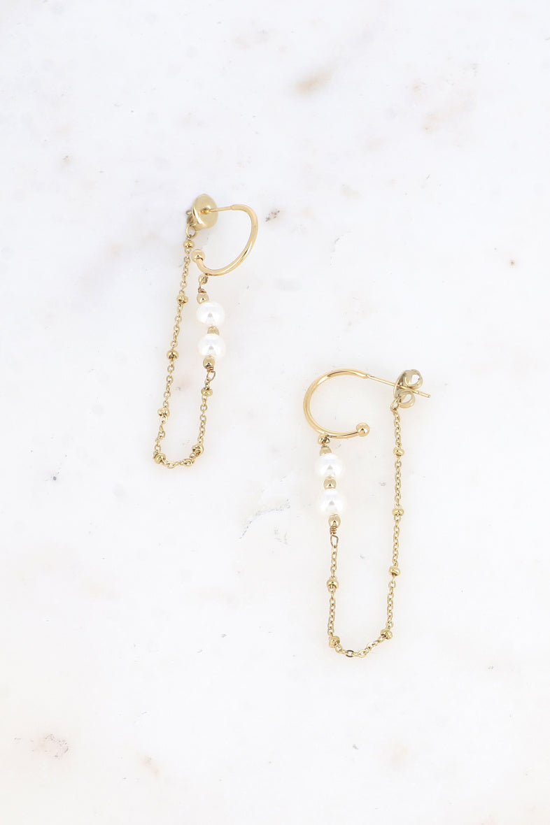 Chain Earring with Resin Beads