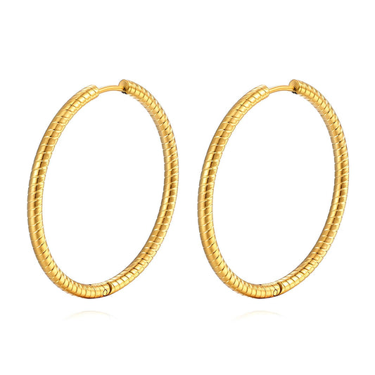 Lined Hoop Earrings