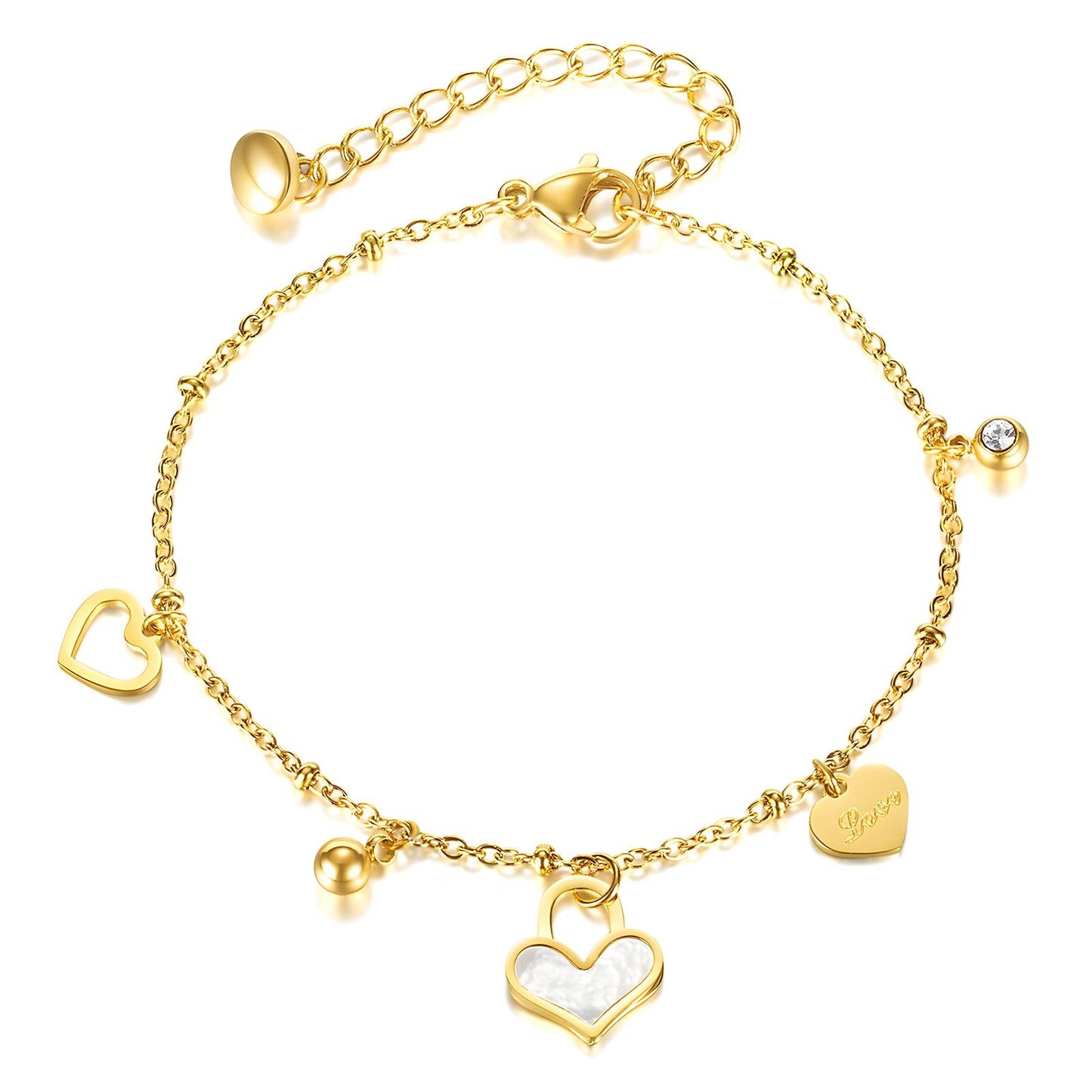 Heart Charms Bracelet