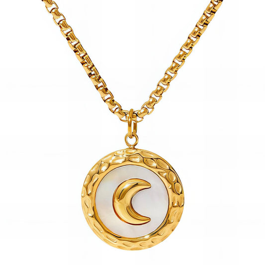 Crescent on Enamel necklace