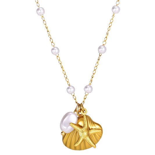 Starfish And Seashell Necklace