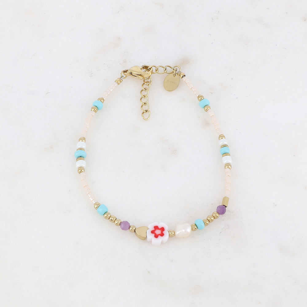 Flower bead bracelet