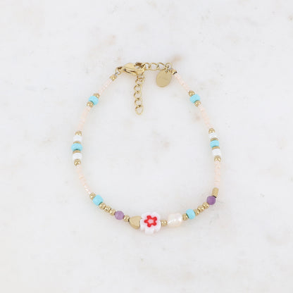 Flower bead bracelet