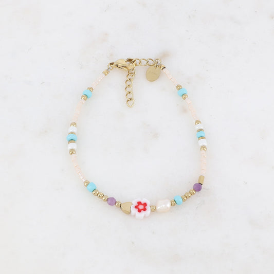 Flower bead bracelet