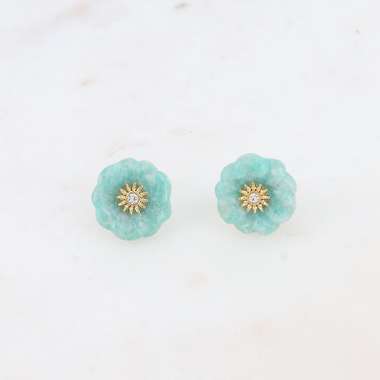 Stone Flower Stud