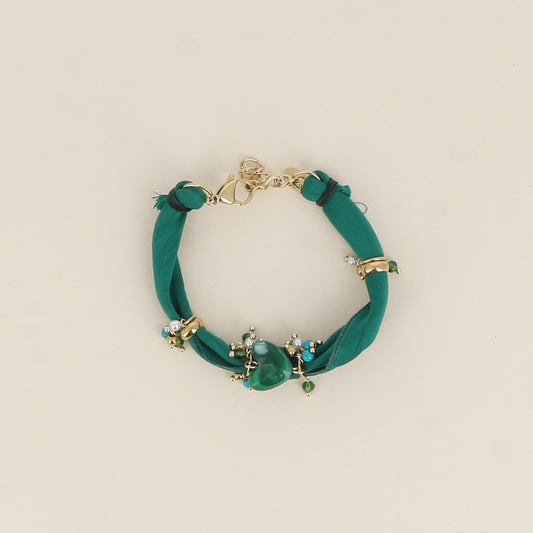 Fabric heart bracelet