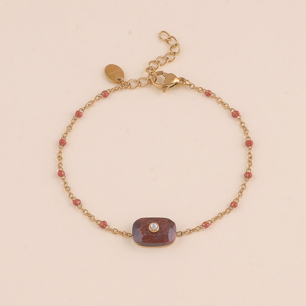 Stone and enamel bracelet