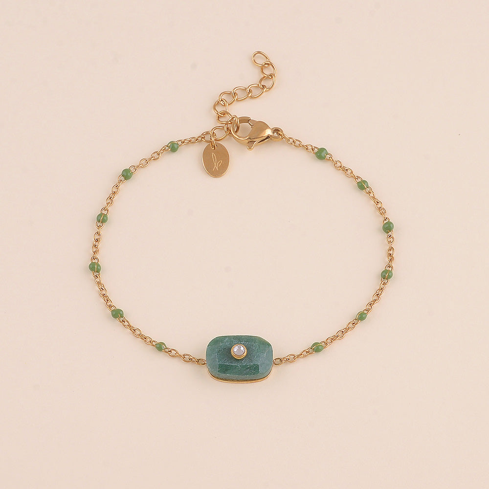 Stone and enamel bracelet