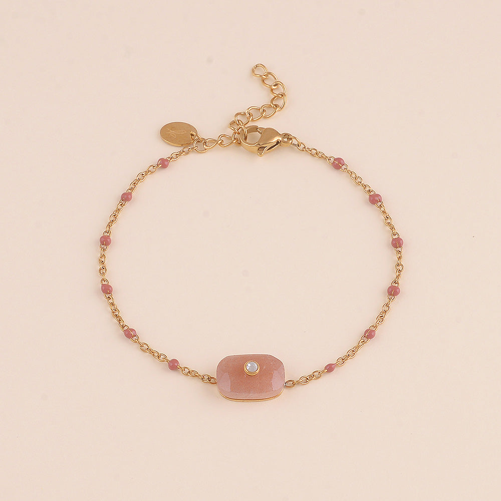 Stone and enamel bracelet