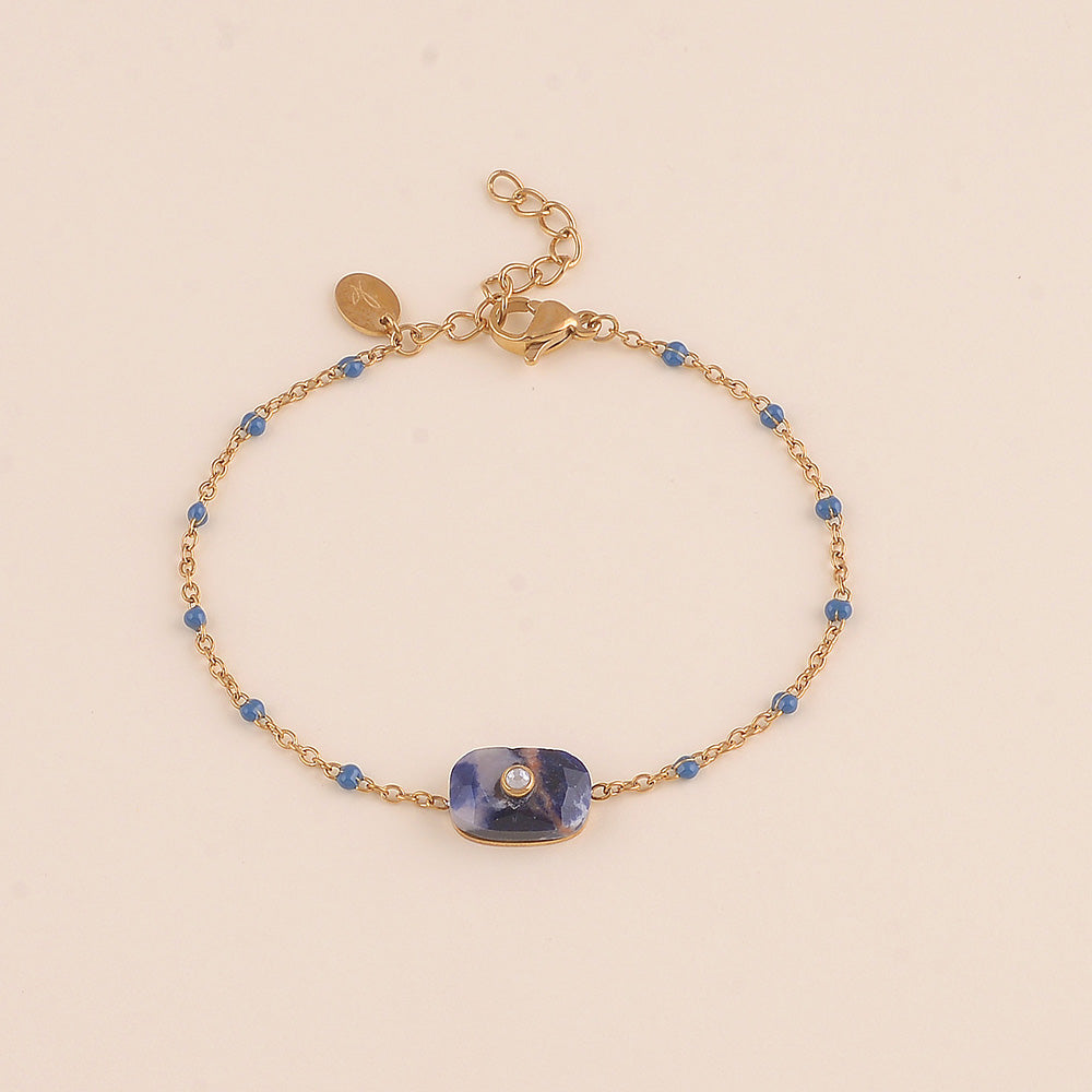 Stone and enamel bracelet