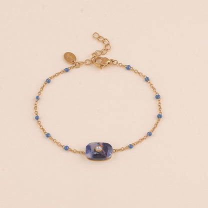 Stone and enamel bracelet