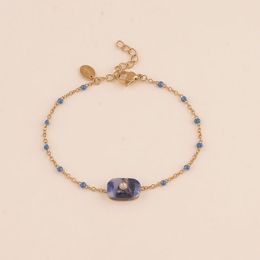 Stone and enamel bracelet