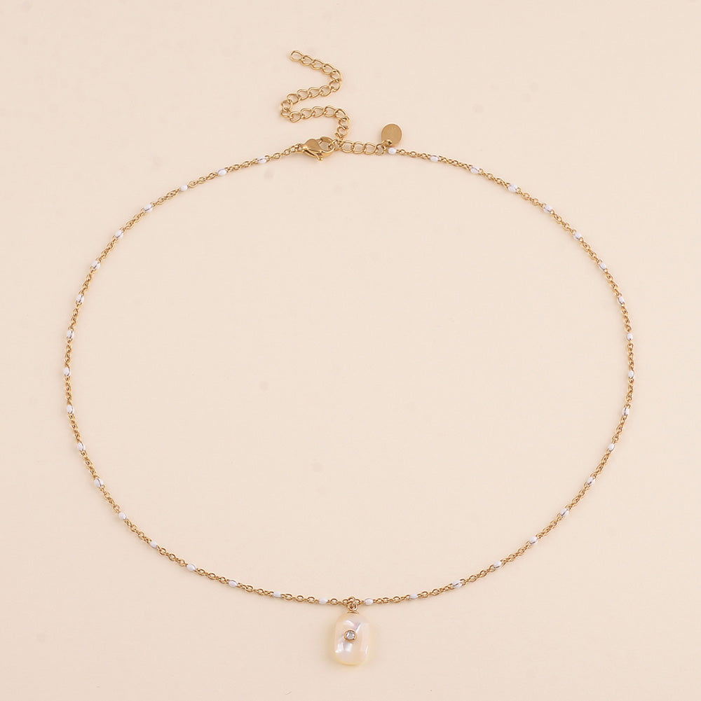 Stone and Enamel Necklace