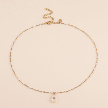 Stone and Enamel Necklace