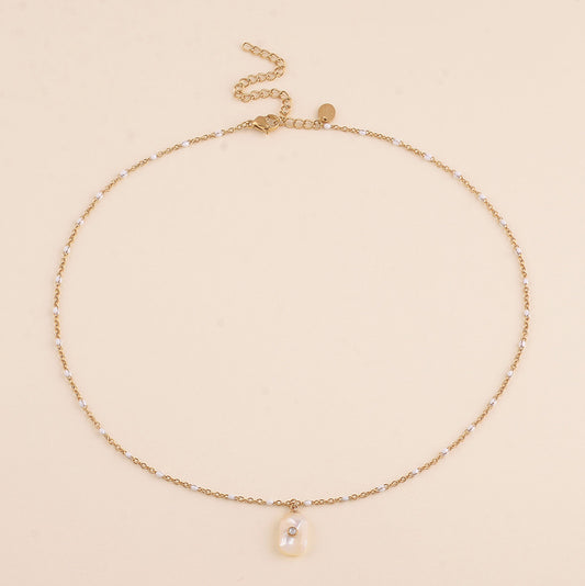 Stone and Enamel Necklace