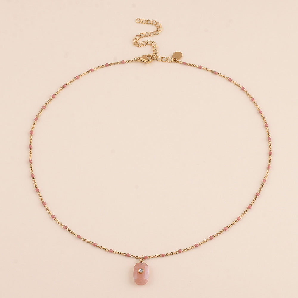 Stone and Enamel Necklace