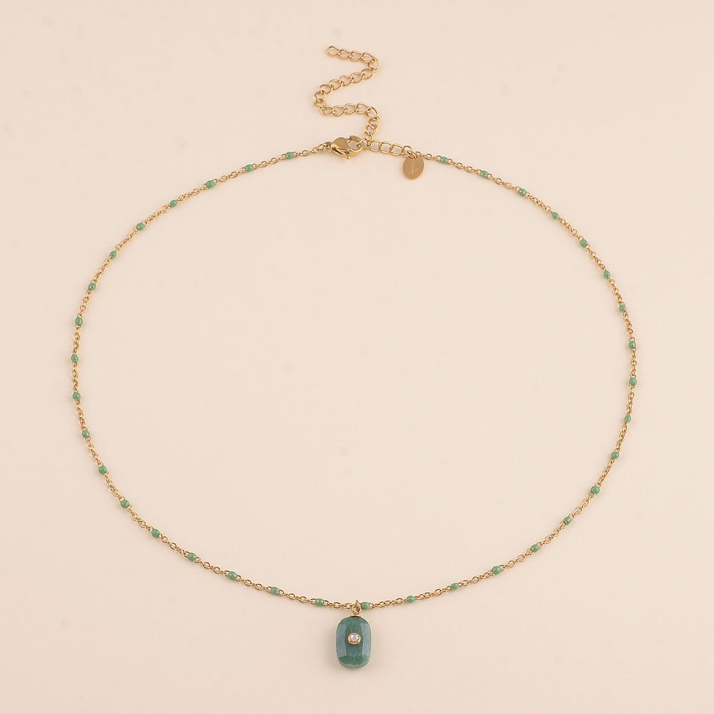 Stone and Enamel Necklace
