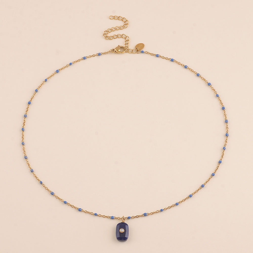 Stone and Enamel Necklace