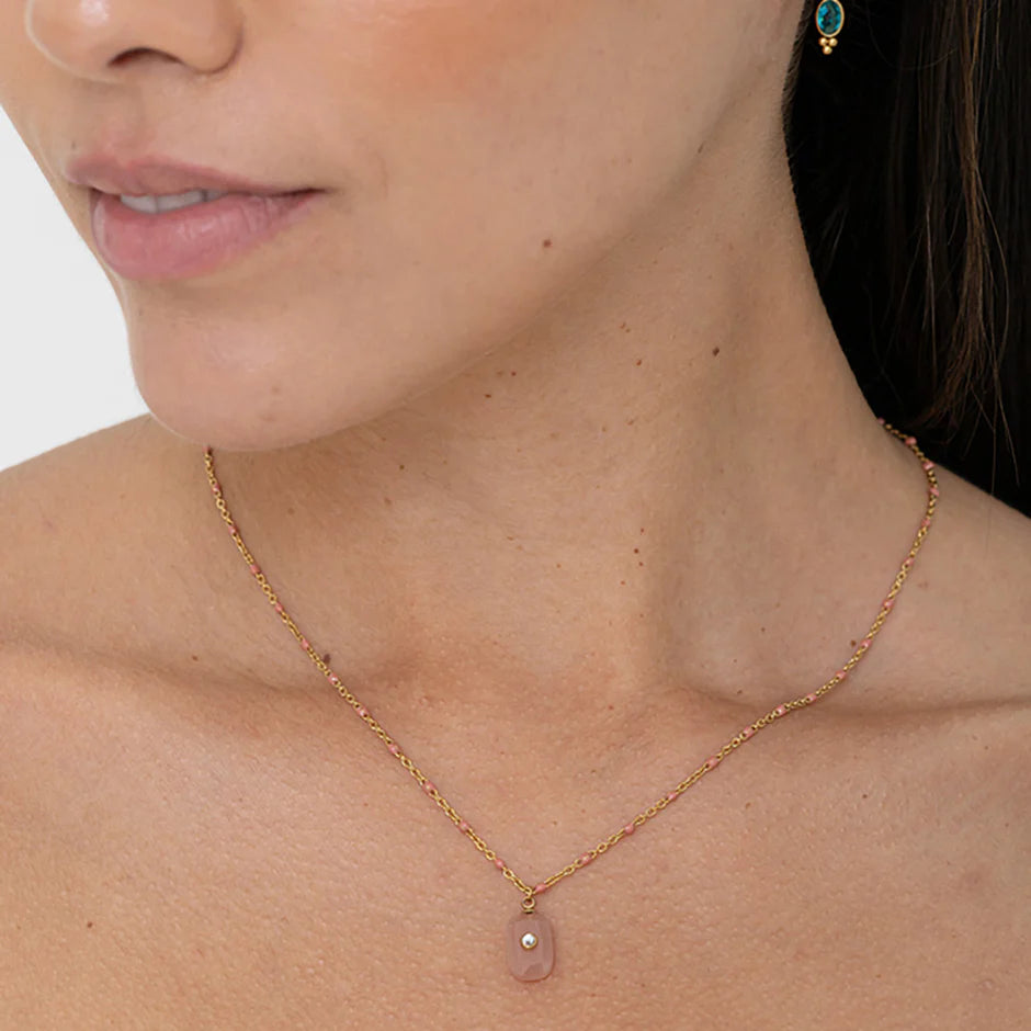 Stone and Enamel Necklace