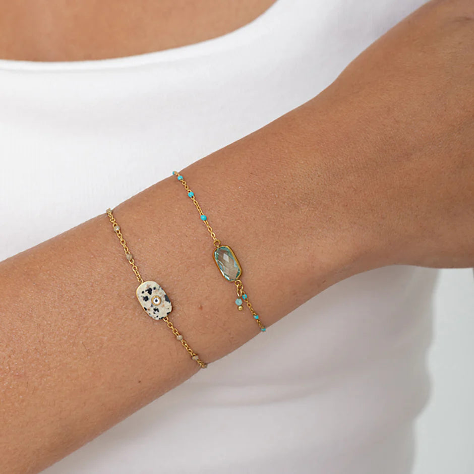 Stone and enamel bracelet