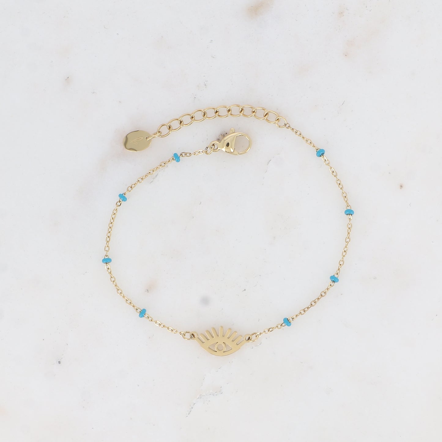 Open work eye pendant bracelet