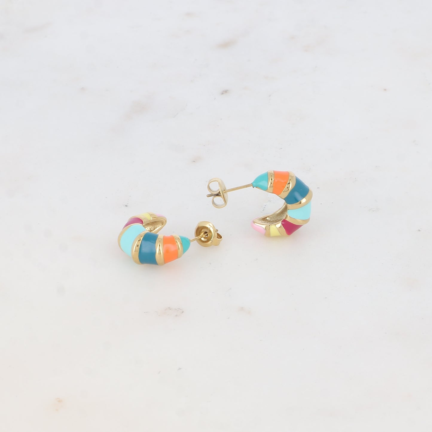 Twisted enamel creoles