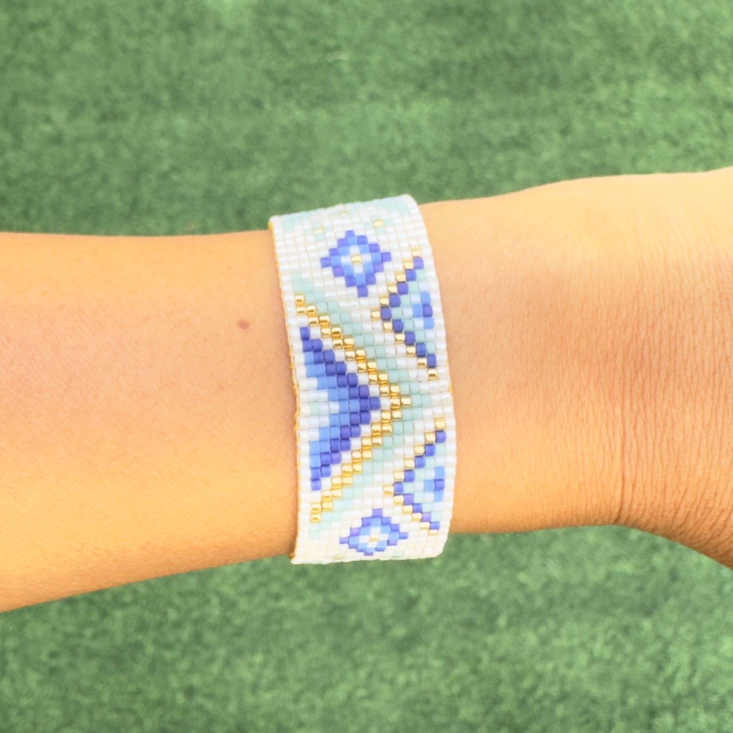 Shades of Blue Geometric Miyuki Bracelet