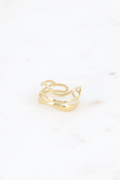 Three Wavy Lines Ring