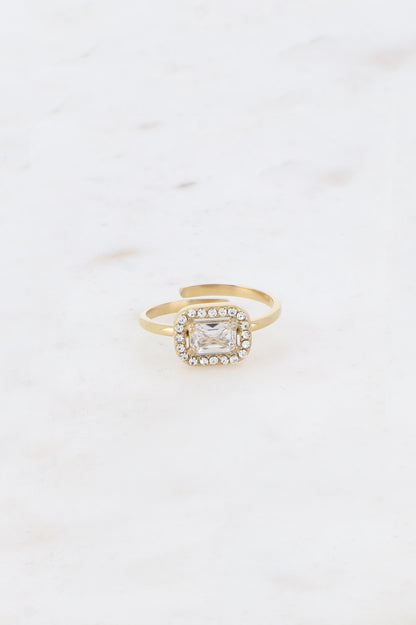 Large Rectangular Crystal Ring