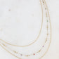 Three Row Natural Stone Necklace
