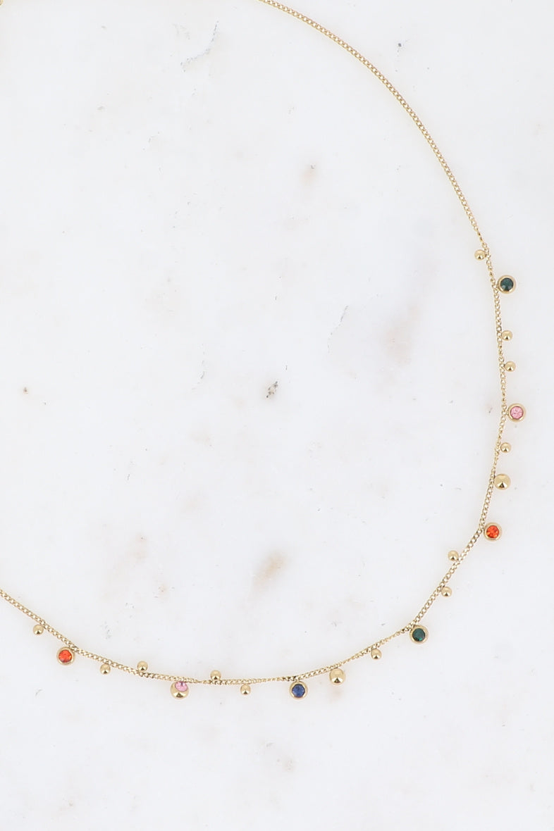 Balls And Cut Crystals Necklace